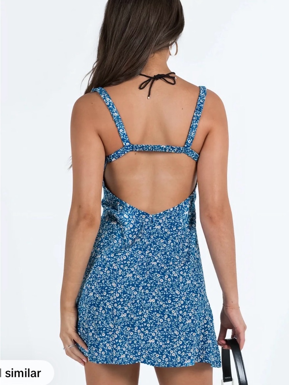 Princess Polly- Georgia Mini Dress Blue Floral NEW size 10 - Picture 4 of 8